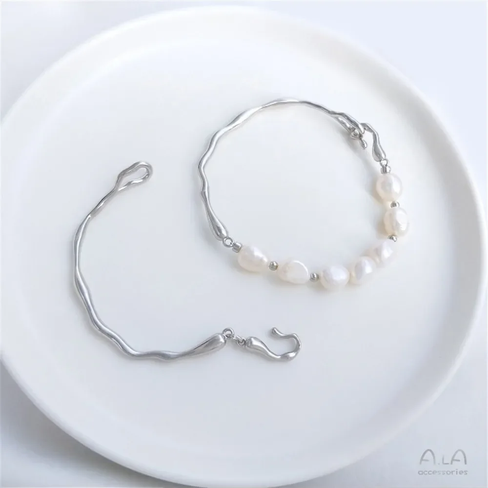 

14K gold clad irregular branch bracelet white gold lava bracelet diy handmade string pearl bracelet accessories