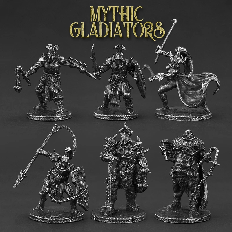 المعادن المصارع الأسطوري الجندي القديم اللعب نموذج عمل أرقام مجلس لعبة قطع مصغرة زخرفة الملحقات تمثال