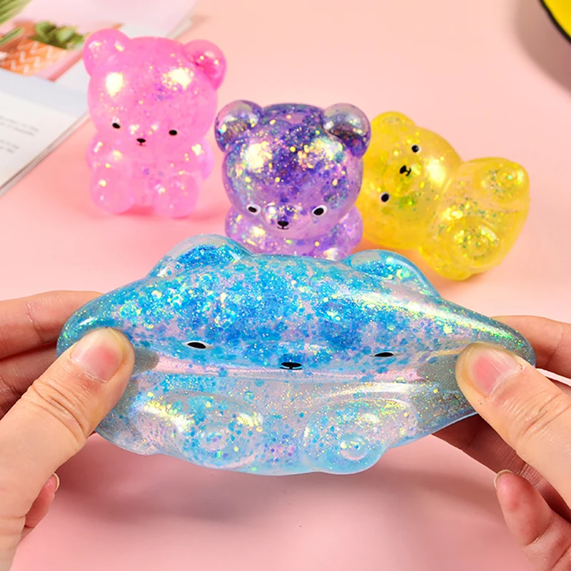 1 Pc Aurora Maltose Mini Bear Squishy Slow Bounce Stress Relief Toys Small Cute Animal Squishy