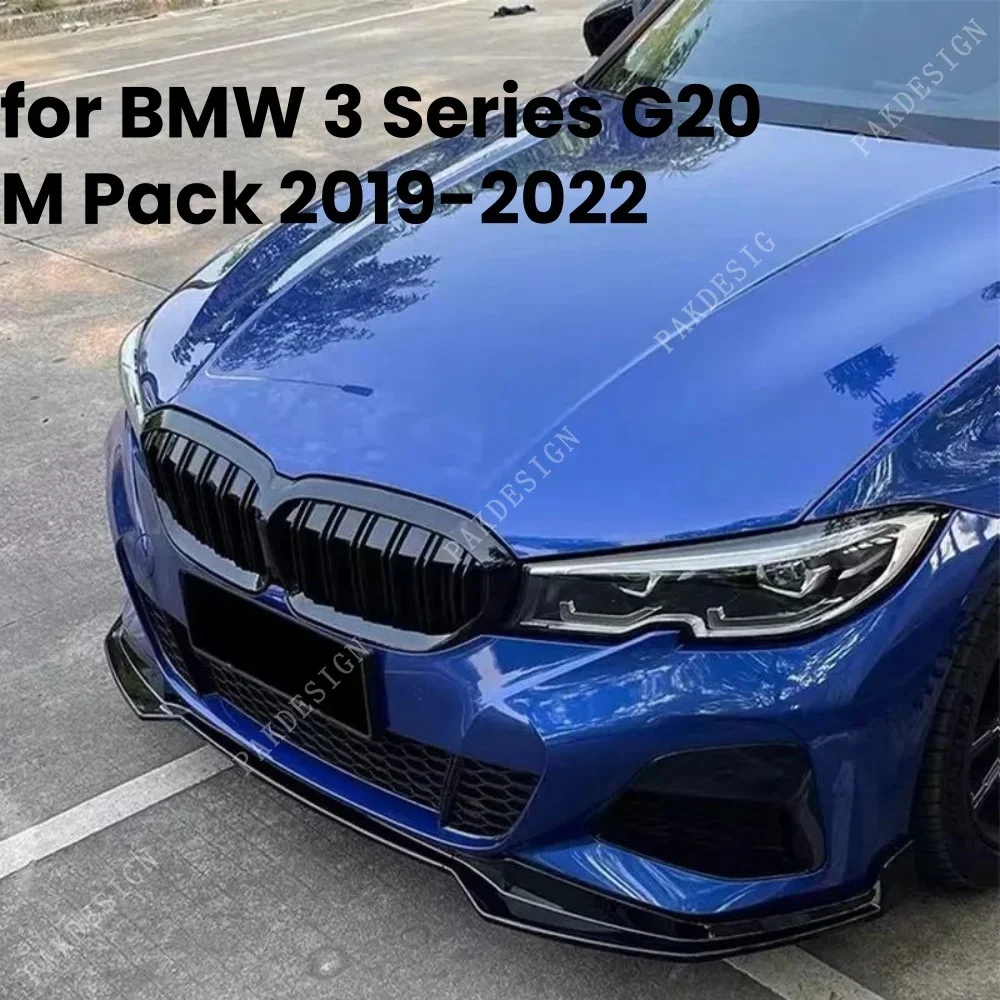 

Front Bumper Lip Splitters Body Kit Spoiler For BMW 3 Series G20 M Pack 318i 320i 330i 330d Tuning 2019-2022 Gloss Black ABS