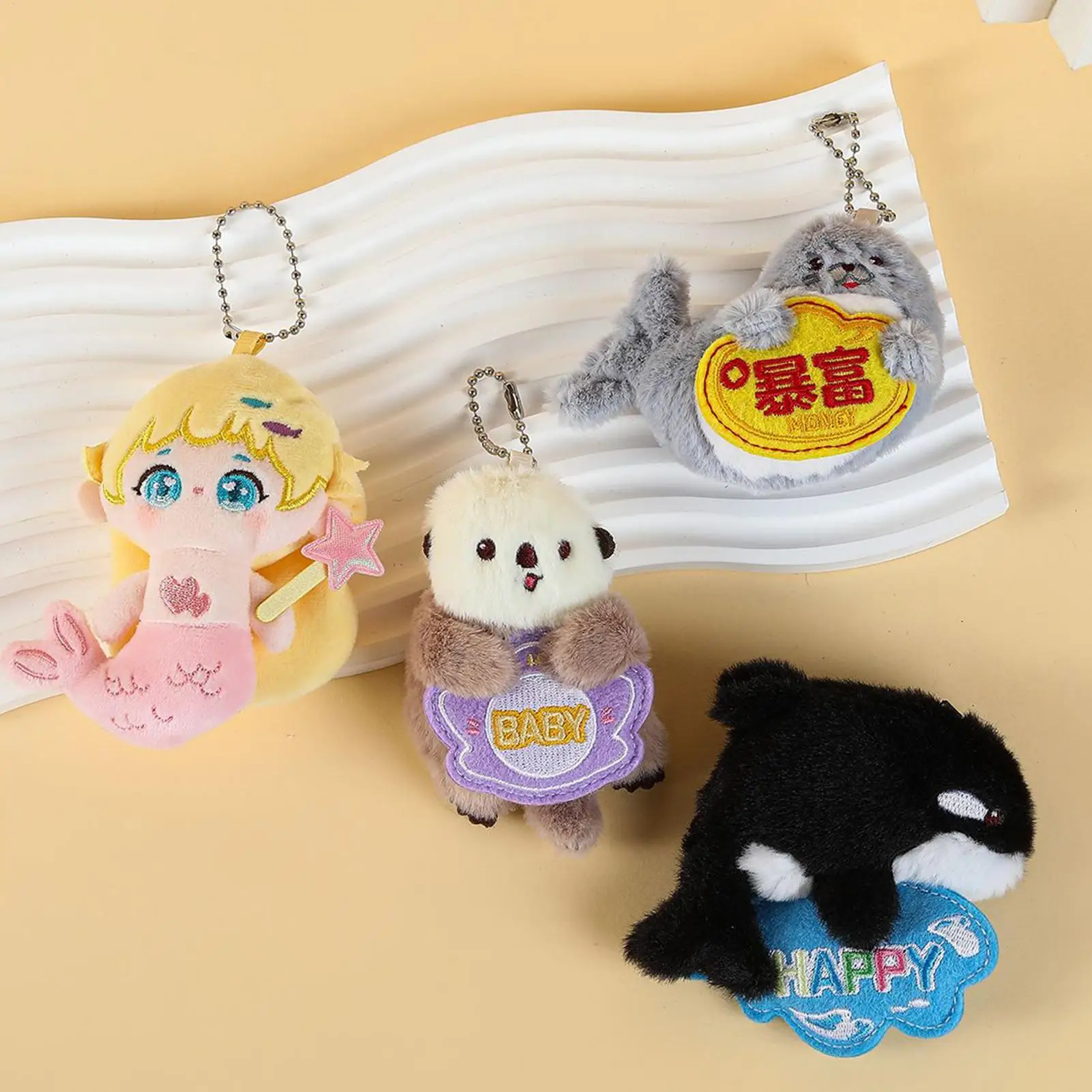 Colgante magnético de animal de peluche, lindo llavero para bolso, mochila escolar, monedero, decoración de refrigerador, regalos de Navidad para niños y adultos