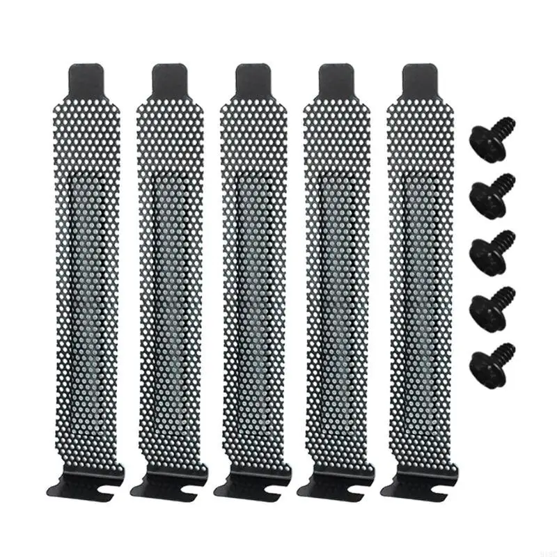 5pcs PCI Cover Cover Dust Filter Blanking Plate Hard Steel с винтами для ПК