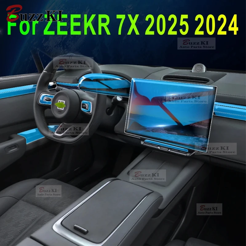 For ZEEKR 7X 2025 2024 Accessories interior film transparent TPU PPF Navigation Gear Panel Center Console Anti-scratch Sticker