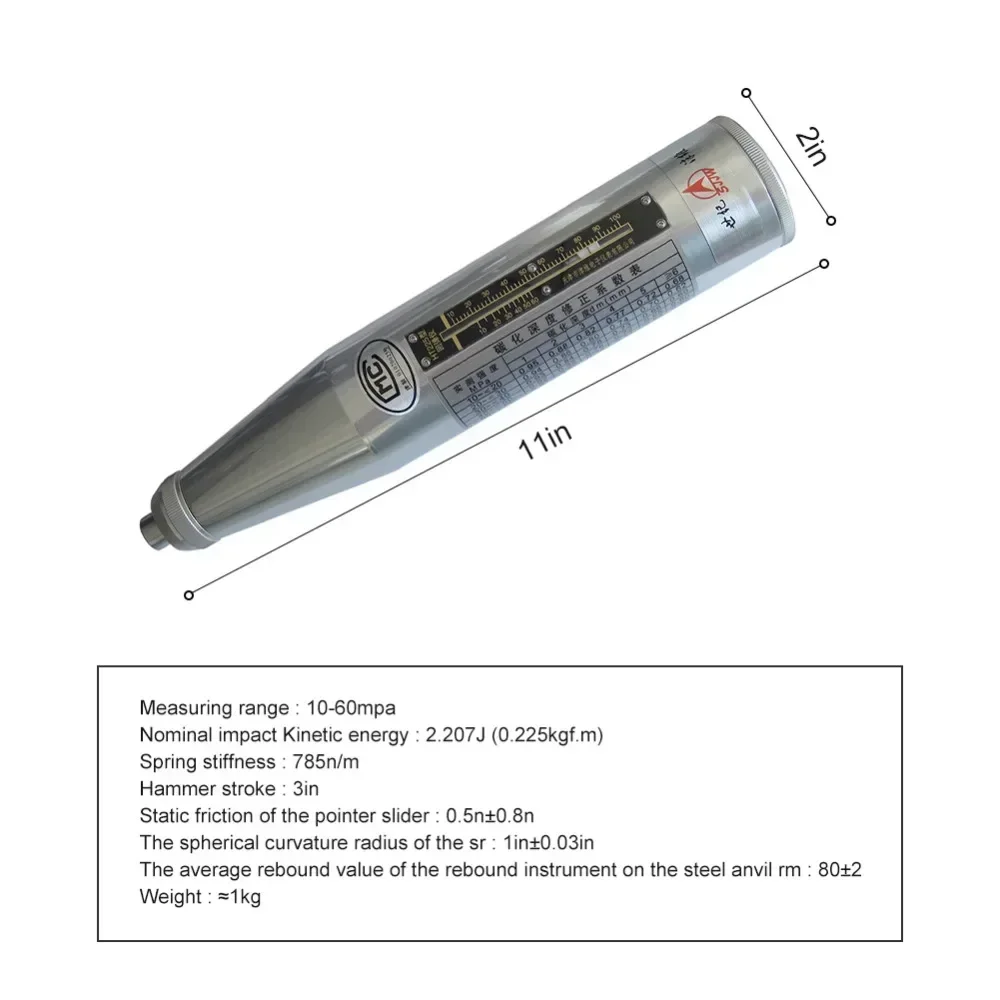 HT-225 High Quality Concrete Test Hammer Rebound Hammer Tester Concrete Rebound Test Schmidt Hammer for Test Resiliometer