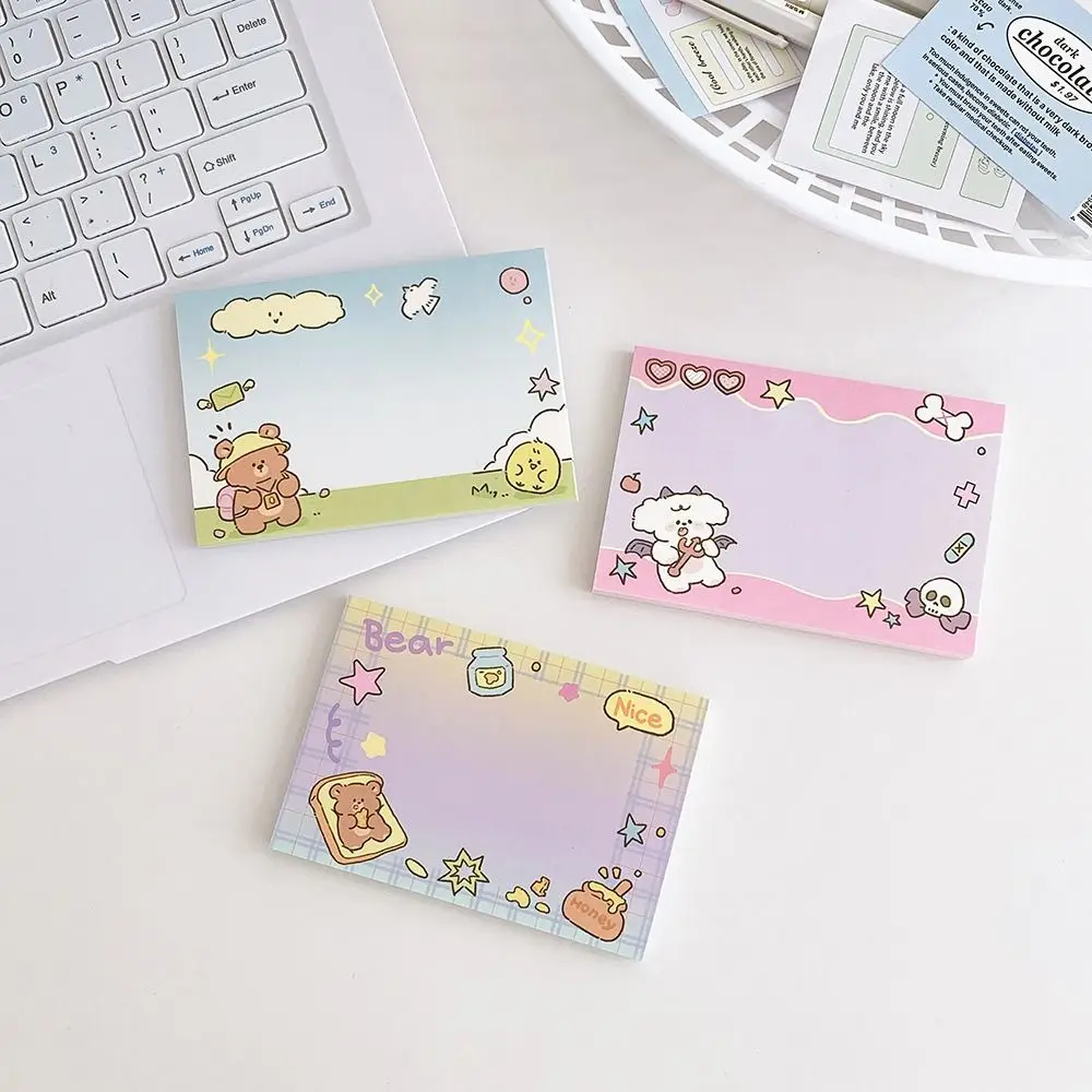 Multifunction 50 Sheets Memo Pad Cute Weekly Label Notepad Non-sticky Cartoon Message Notepad Stationery