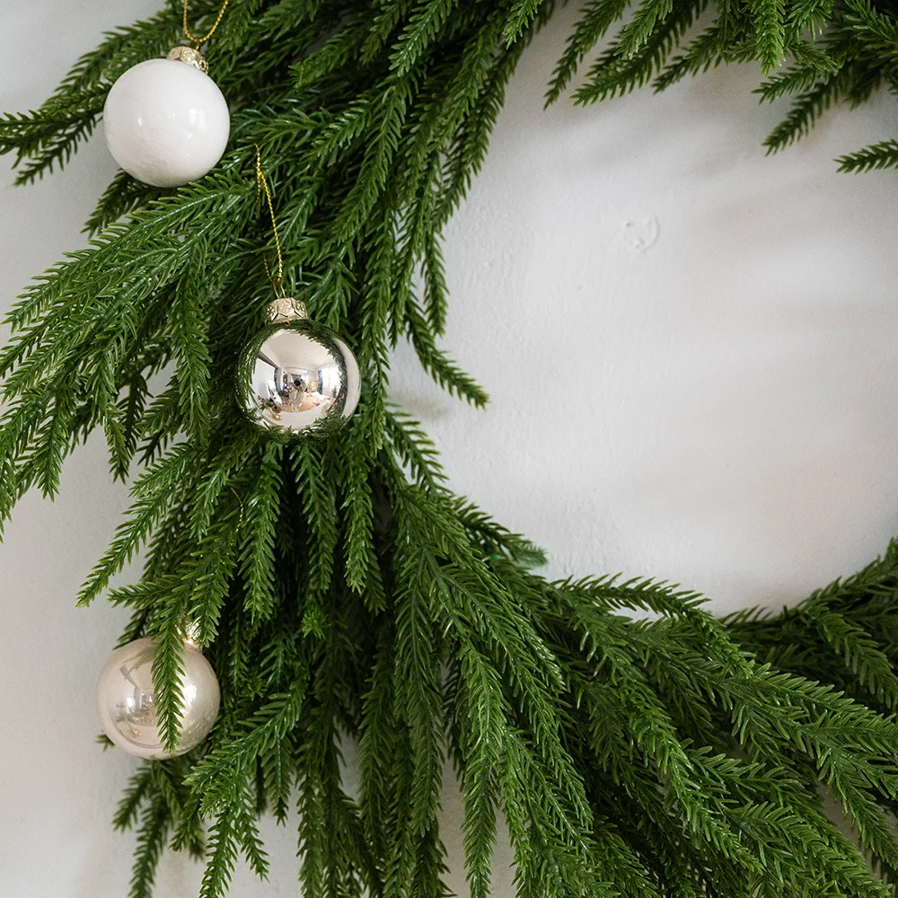 9FT Christmas Garland Real Touch Norfolk Pine Garland Faux Cedar Vine Xmas Realistic for Mantle Table Front Door Holiday Decor - Image 4