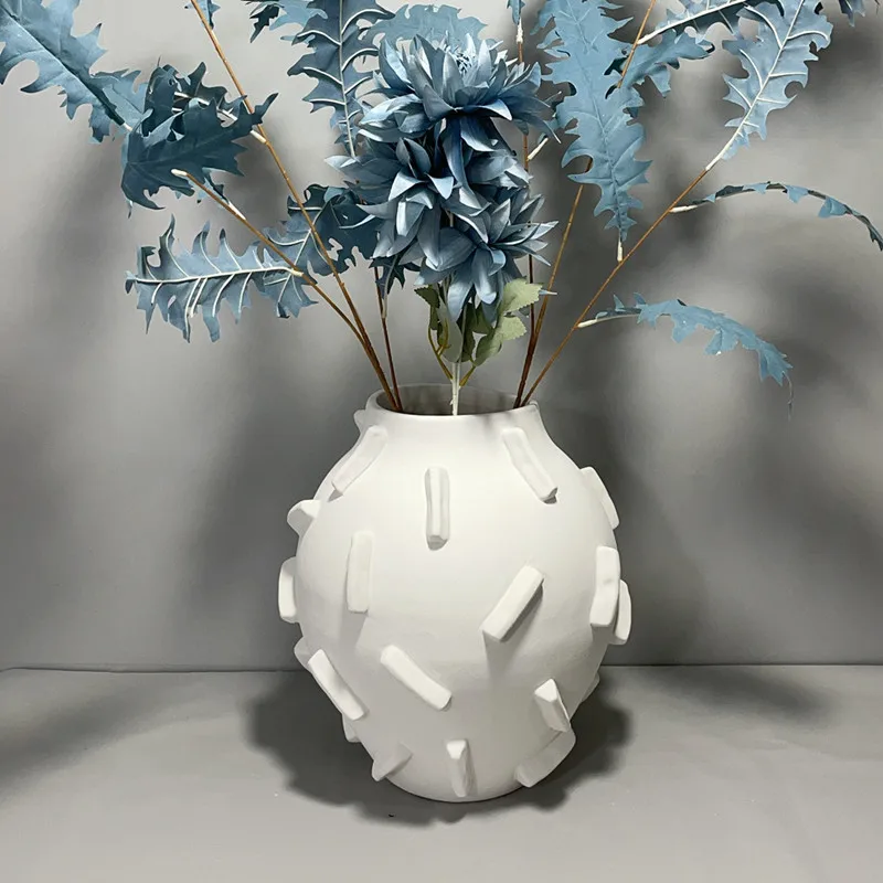 

Ceramic Vases, Geometric Art Relief Coarse Ceramic Vases, Flower Pots, Flower Arrangement Accessories, Home Decoration Crafts