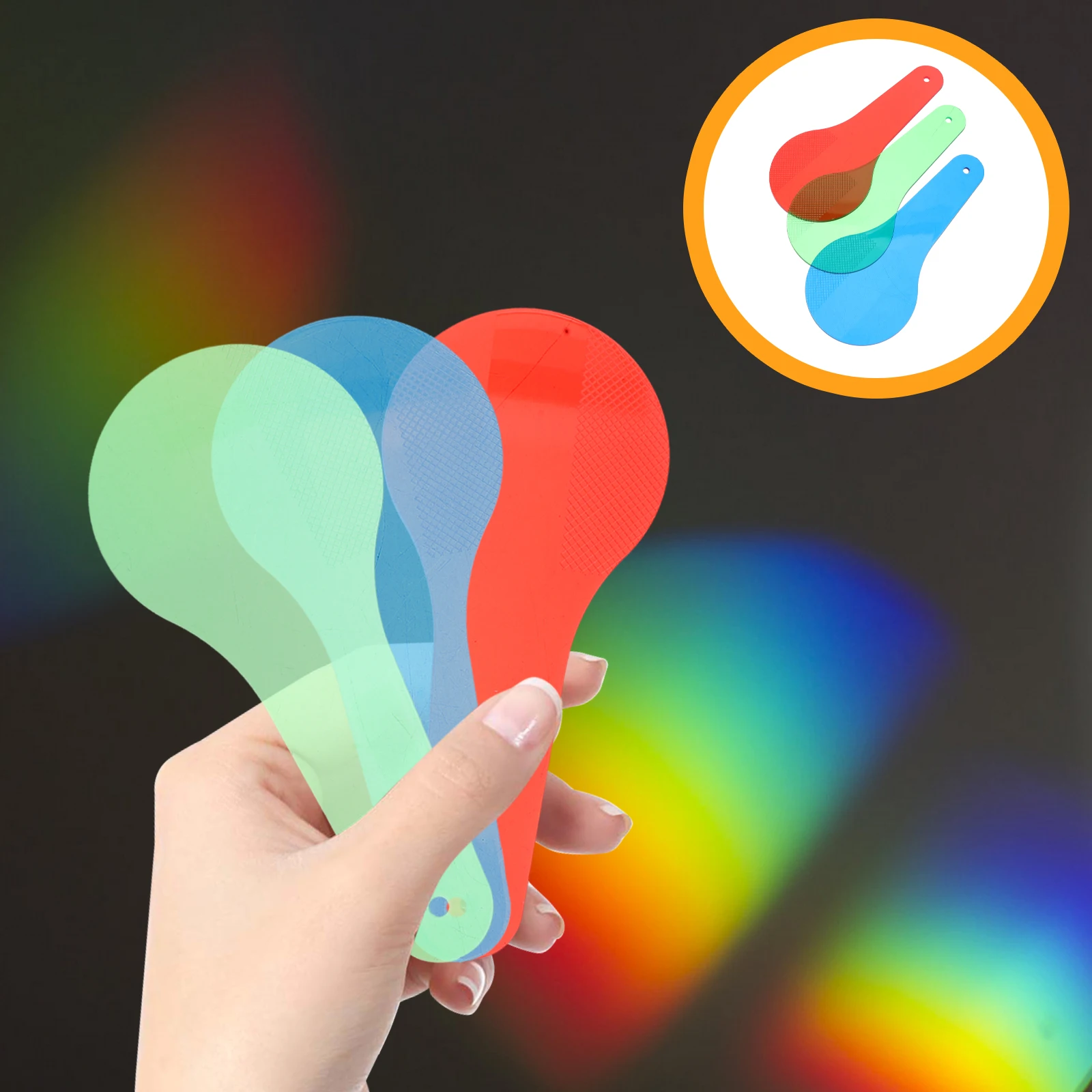 

3 PCS Color Translucent Film Classroom Supplies Children Paddle Paddles Kids Toys Filter Plate Preschool Mixing Game