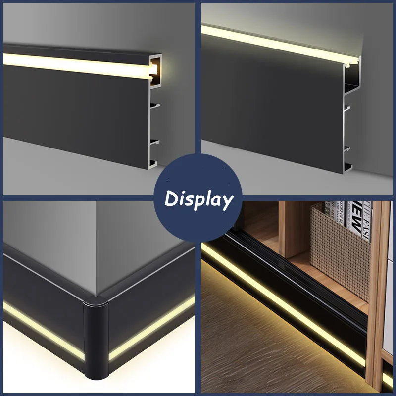 50MM Skirting Board LED Profile With Lamp Slot Moisture-Proof Wall Decoration Baseboard Hotel Stairs Corridor Wall Mounted Light