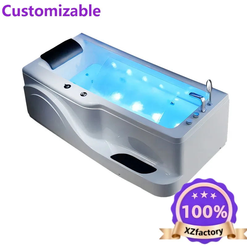 Factory Direct 2026 Deep soaking bathtub acrylic SPA bathtub intelligent constant temperature waterfall water outlet surfing bat
