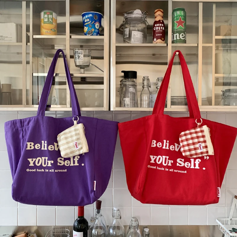 

Hylhexyr холщовые сумки с принтом букв, переработанные сумки для покупок, путешествий, выходных, большая тканевая сумка-тоут с нулевым кошельком