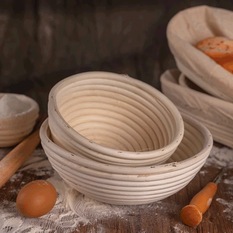 Round or Oval Banneton for Home Baker Bread Proofing Basket Natural Rattan Dough Fermentation Basket Bread Baking Tools