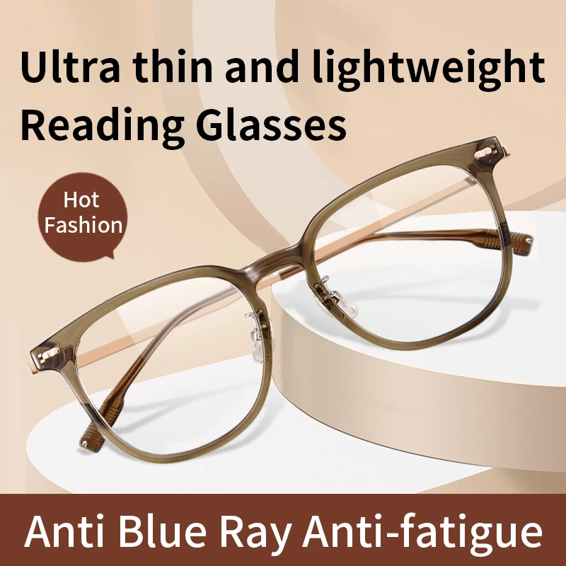 Lightweight Reading Glasses Ultra-thin Hard Coated Lens,Blue Light Blocking Readers Ladies on Strength Magnifying Glasses Women