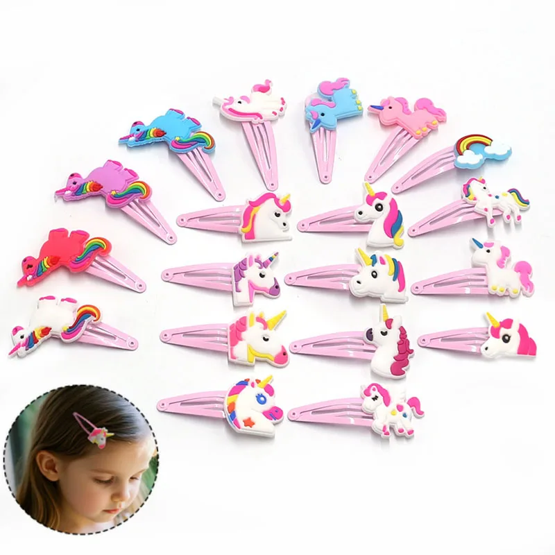 6/12PCS Unicorn Party Hair Clips Girls Birthday Party Favor Gifts Girls Party Giveaways Small Gift Wedding Party Gift Bag Filler