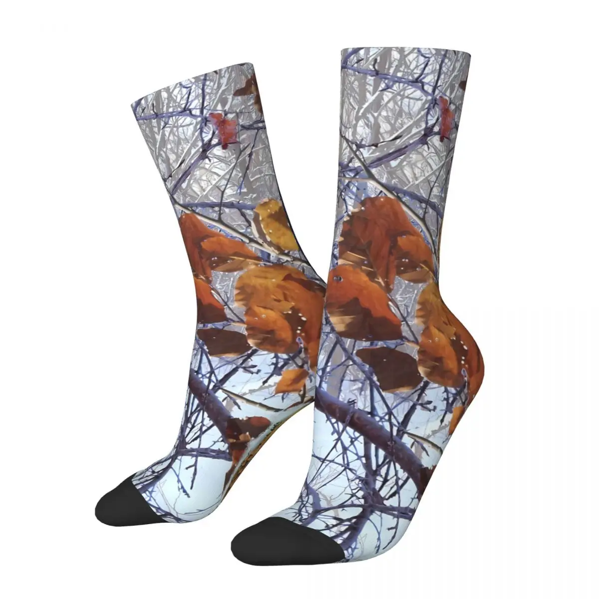 First Snow Winter Real Tree Camouflage Unisex Winter Socks Hiking Happy Socks street style Crazy Sock