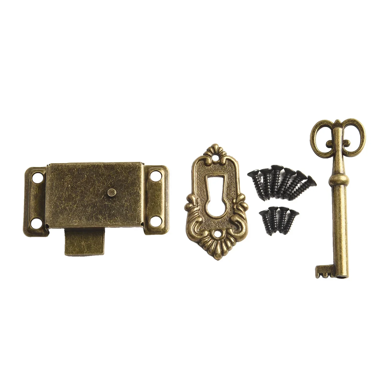 Lock Door Lock With Key Drawer Hardware Jewelry Box Metal Retro Style 53x26mm Cupboard Door Lock Set Practical