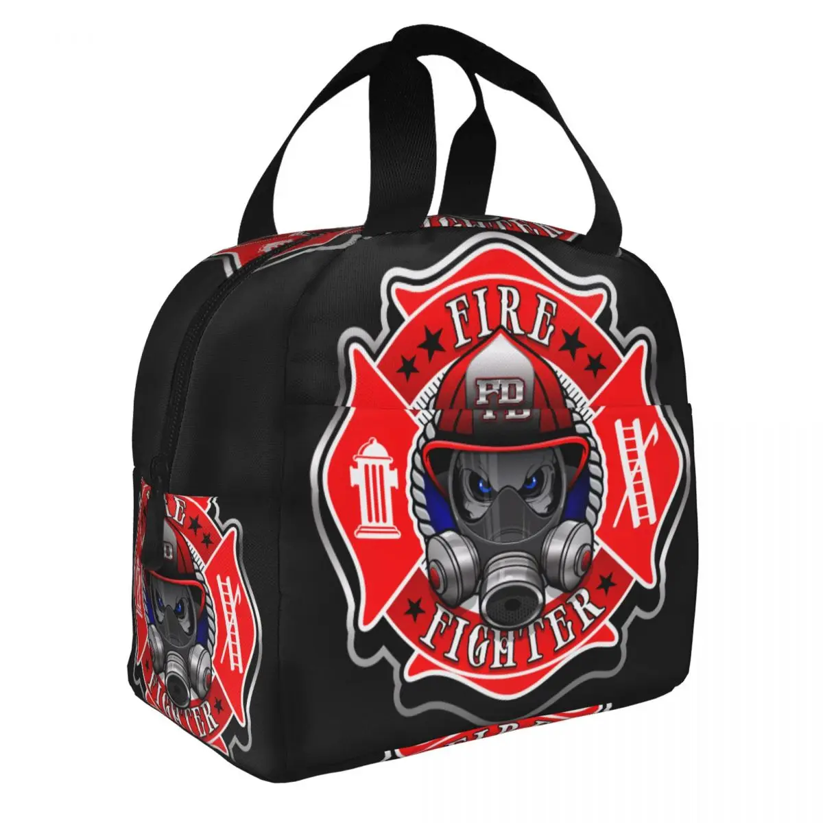 Fire Rescue Firefighter Thermal Insulated Lunch Bag Women Resuable Lunch Container for School Office Outdoor Storage Food Box