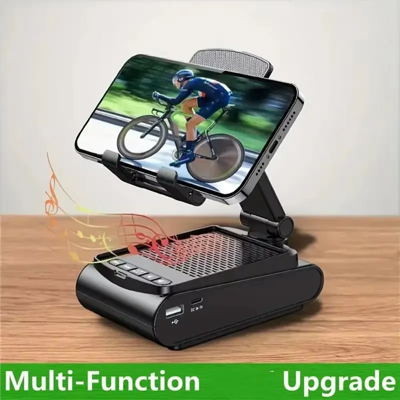 حامل هاتف CJSD-Lazy يدعم مكبر الصوت اللاسلكي المحمول مع مكبر صوت بلوتوث قابل للتعديل لسطح المكتب اللوحي المباشر