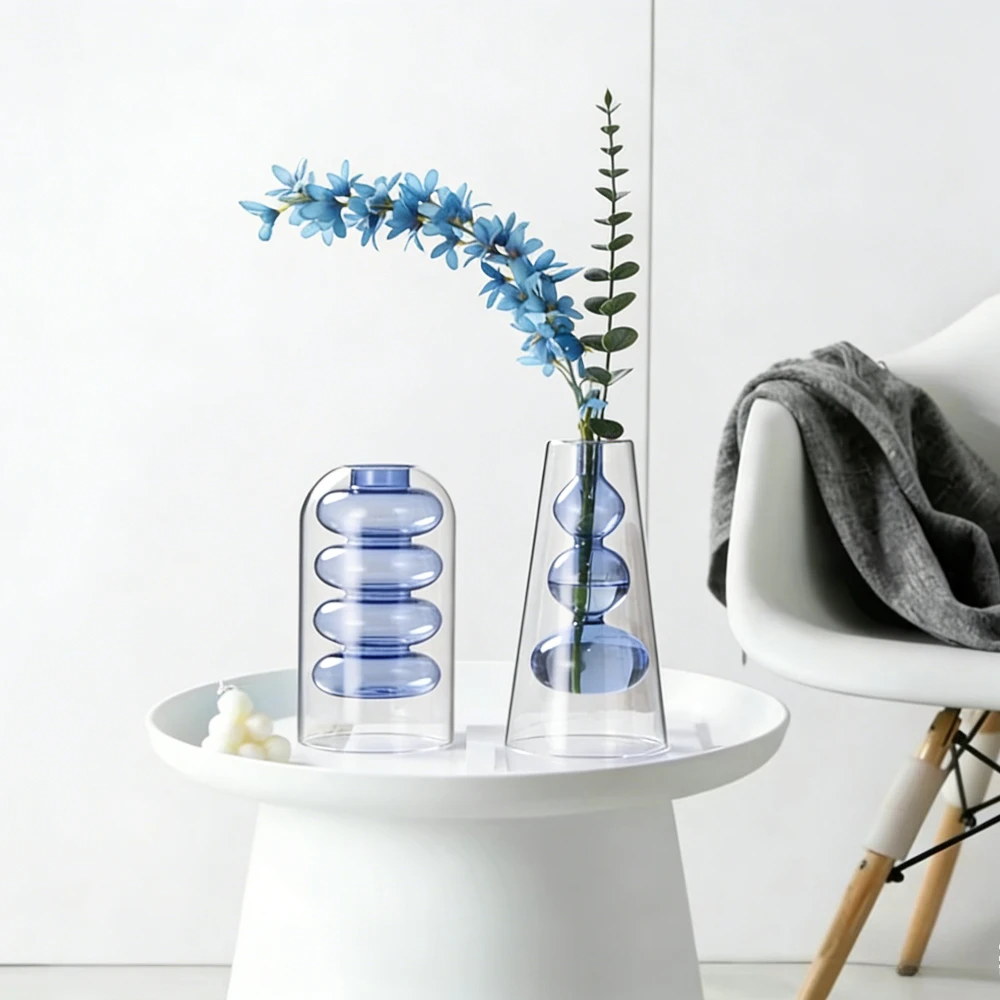 Creative Nordic Colorful Doubl - Glass Vase Nordic 评论和价格