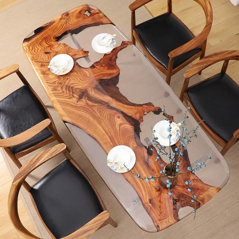 

Epoxy Resin River Table Large Board Table Rosewood Whole Board Solid Wood Walnut Tea Table Dining T Light Luxury Tea T