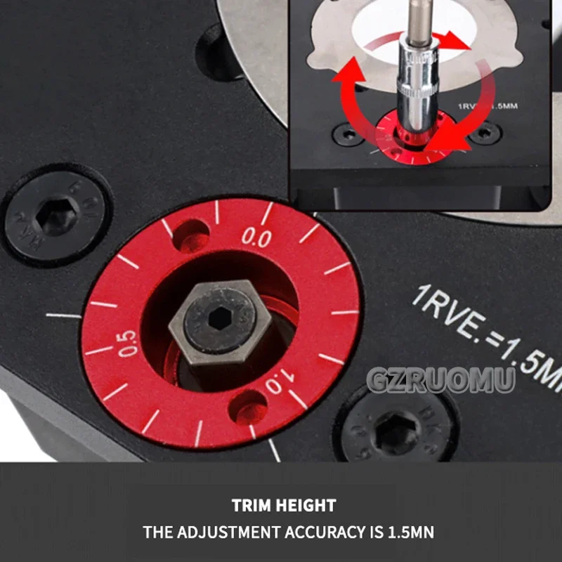 GD709 Router Lift, Router kayu 65mm/69mm untuk Router Meja Set Up Lift dengan pelat kayu presisi pertukangan