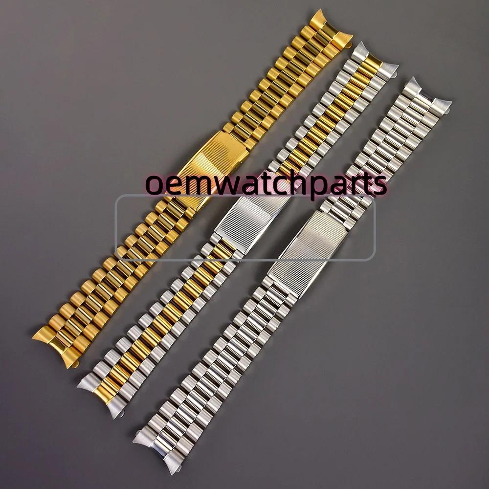 316l-ステンレス鋼-20-ミリメートルシルバー-ゴールド-2-トーンゴールドヴィンテージ時計ストラップバンドブレスレットフィットウエストエンド時計