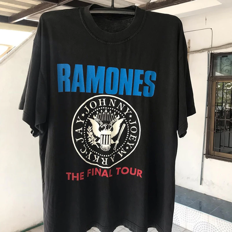 Raymonds American Lazy Style Hiphop Rock Street Short Sleeve High Sensation Unisex Cotton Tshirt Loose Fit Printed Youth Tren...