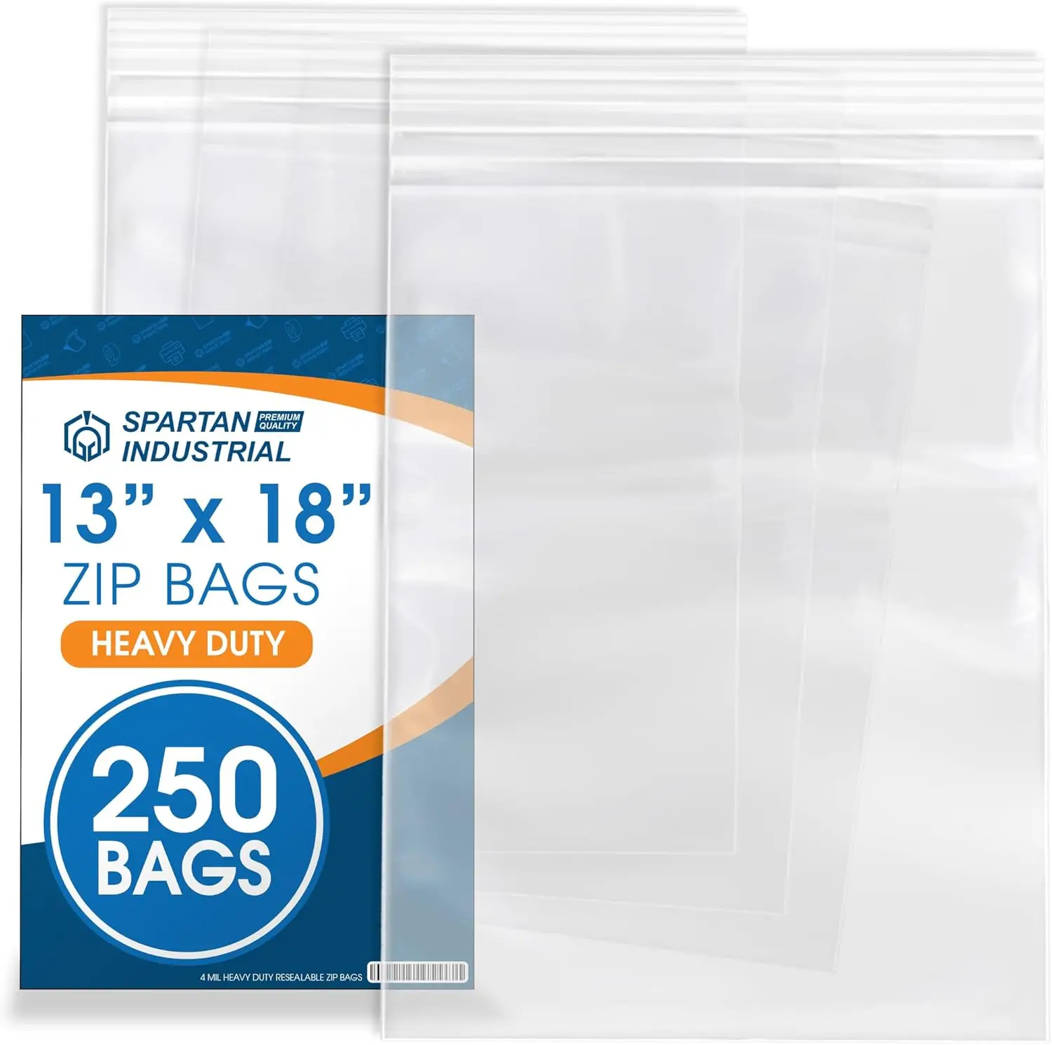 Bolsas de Plástico Transparentes con Cierre Hermético de 13x18 Pulgadas, 4 Mil de Grosor, Resistentes y Duraderas con Cierre de Seguridad - Paquete a Granel de 250 Unidades