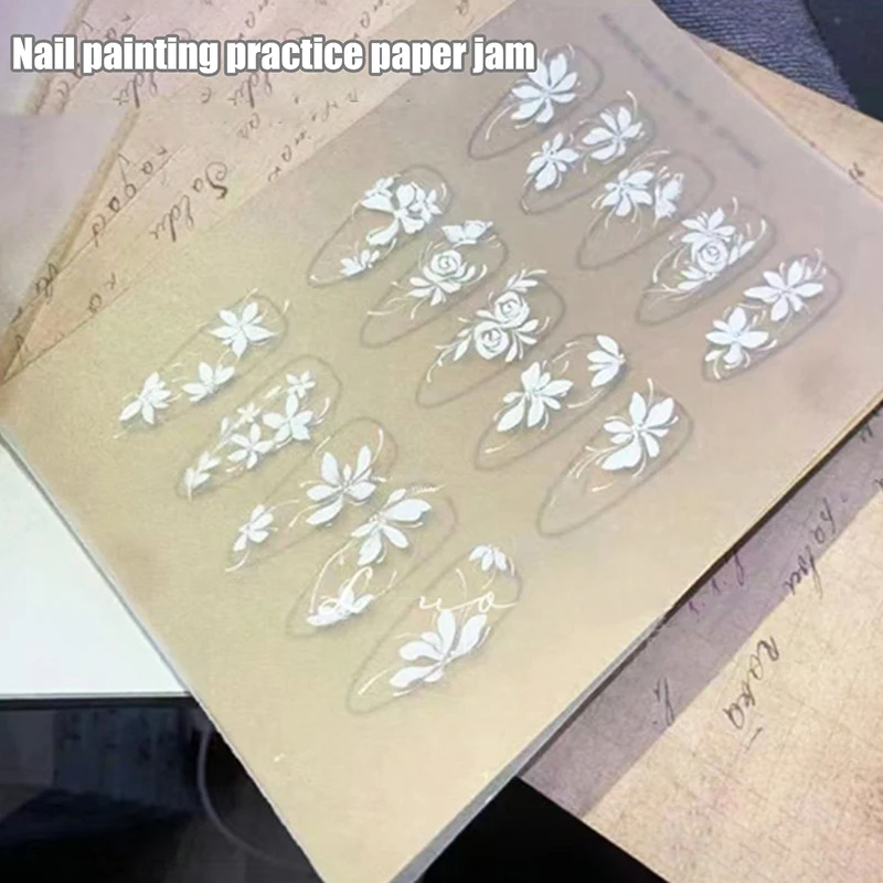 Nail Art Linien üben Papier Zeichnung Malerei Vorlage Lernbuch Maniküre Werkzeuge UV Gel Politur Führungs nägel Accessoires