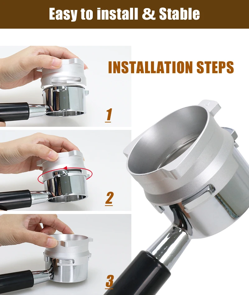 54mm Coffee Powder Receiving Dosing Ring Aluminum Alloy Loop Breville 8 Series Coffee Machines Funnels Accessories Barista Tools