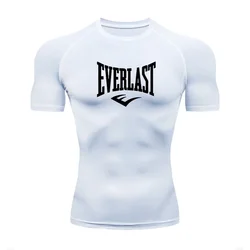 EVERLAST Mens long Sleeved Compression T-Shirt Sun Protection Second Leyer Skin Running Fitness Rash Prevention Training Clothes