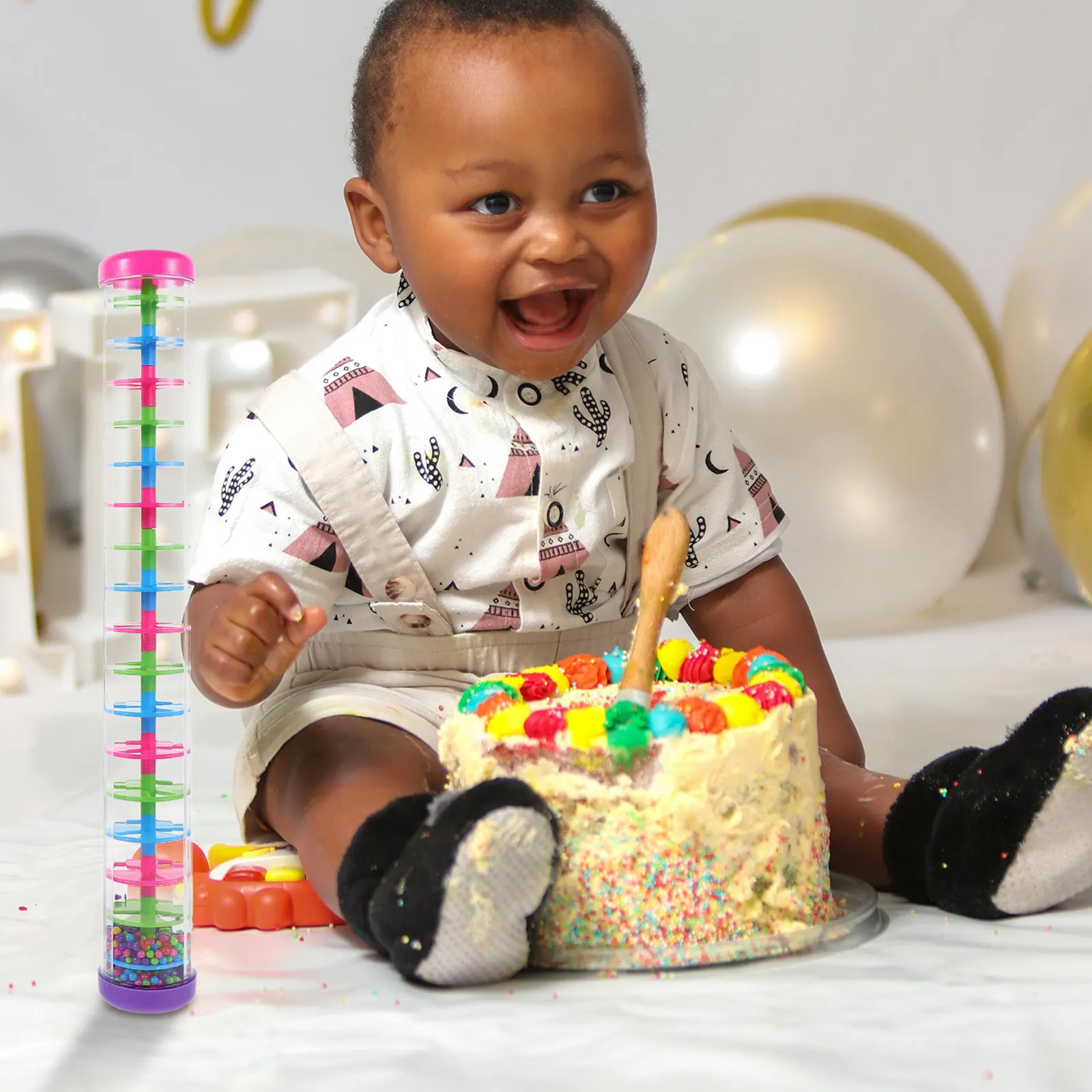 

Набор из 2 пластиковых музыкальных палочек-дождевиков для развития сенсорики у малышей, музыкальный инструмент для развития когнитивных способностей, имитирующий звук дождя