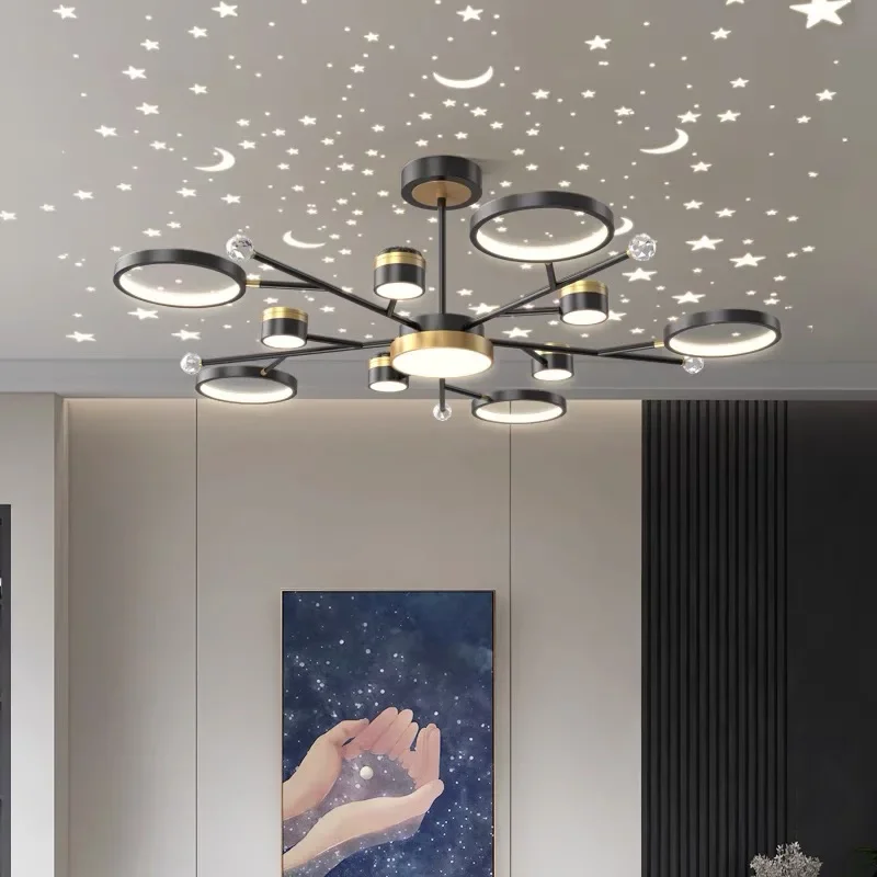 New LED Chandelier Lustre Living Room Bedroom Home Interior Modern Starry Sky Romantic Decor Ceiling Lamp 2024 Lighting Fixture