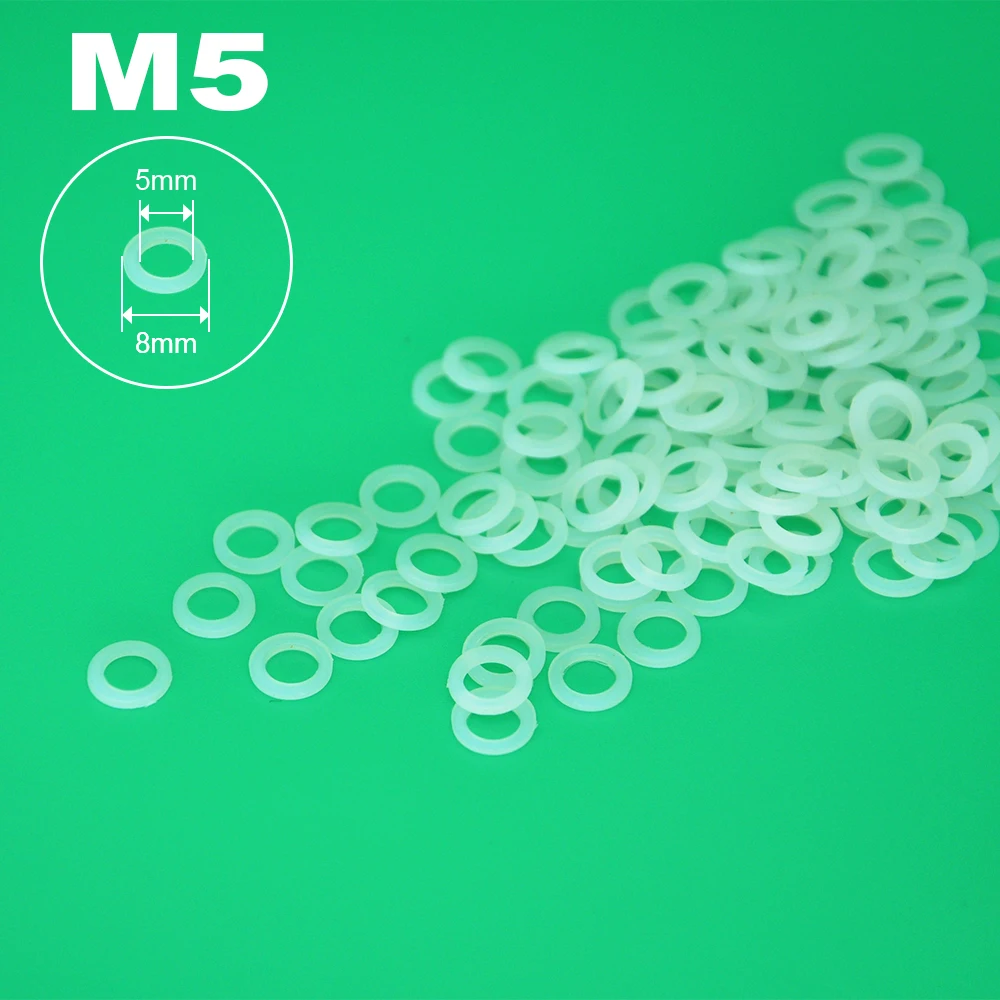 50PCS M5 M3 Hydraulic Nozzle Plastic Sealing Gaskets For RC Hydraulic Cylinder, Tank, Valve Block Excavator, Dump Truck Model