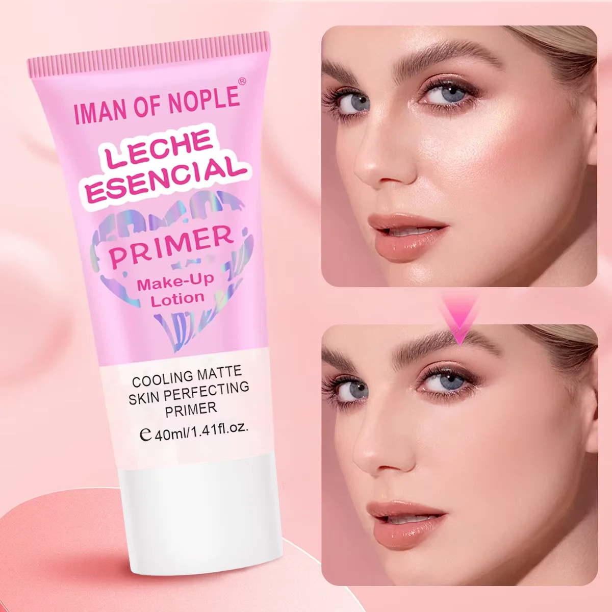 Maquiagem iluminadora, maquiagem base hidratante e controladora de oleosidade, rosto delicado à prova d'água e brilhante e suave