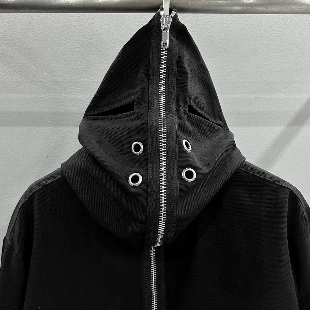 New Luxury 2025 Rick Four Holes Zipper Pockets Pullover Hoodies Hoody hooded Sweatshirts velvet Cotton Thick Fleece US size #603