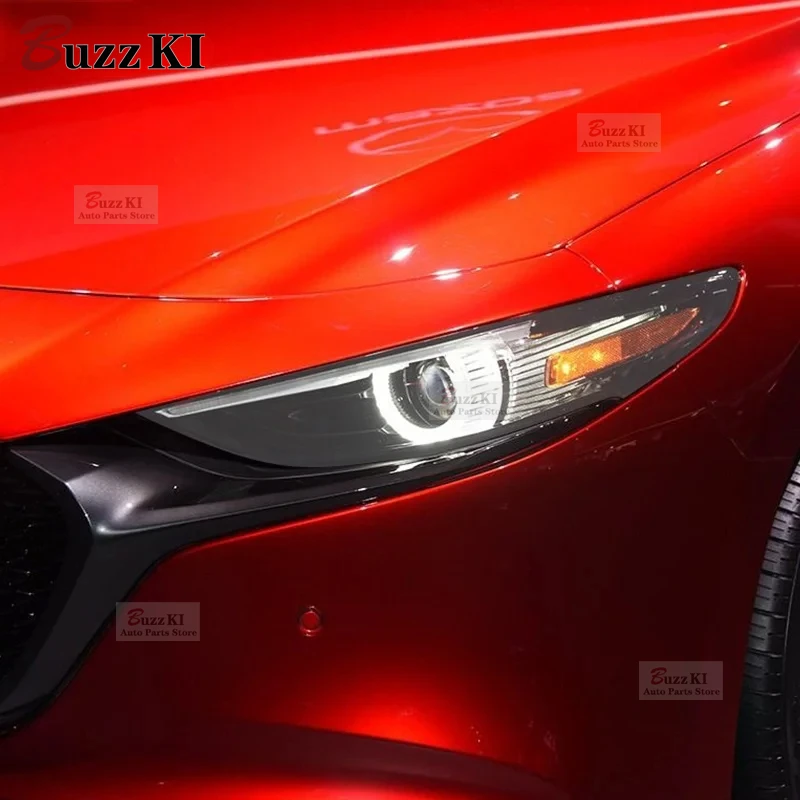 

For Mazda 3 BP 2019 2020- Accessories 2 Pcs Car Headlight Protective Film Headlamp Restoration Transparent Black TPU Sticker
