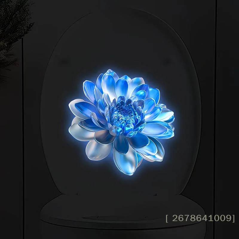 ⚑Glow in the Dark Flower Toilet Stickers, Luminous Floral Decals for Bathroom Decor