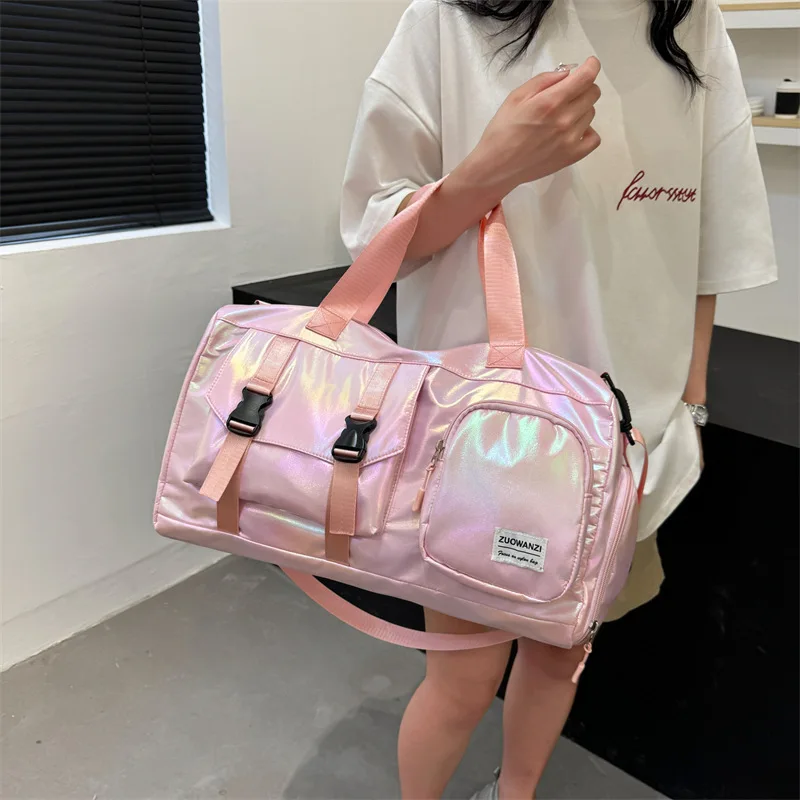 Bolso de hombro Unisex de poliéster de gran capacidad, viaje corto, deportes, natación, separación en seco y húmedo, transporte de mano, ligero y duradero