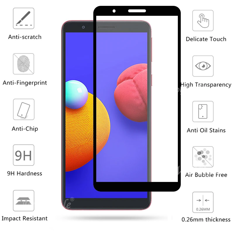 4-in-1 For Samsung Galaxy A01 Core Glass For Samsung A01 Core Full Glue Tempered Glass For Samsung M01 Core A01 Core Lens Glass