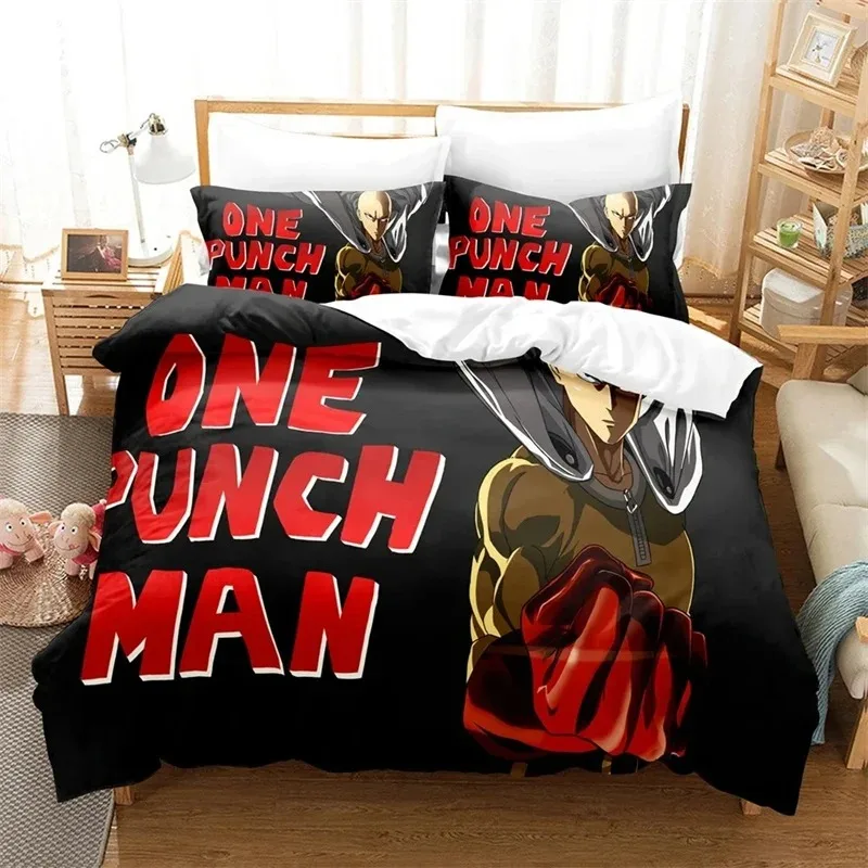 

3D Printed Anime Duvet One Punch Man Bedding Sets exquisite bed supplies set duvet cover bed comforter set luxury birthday gift