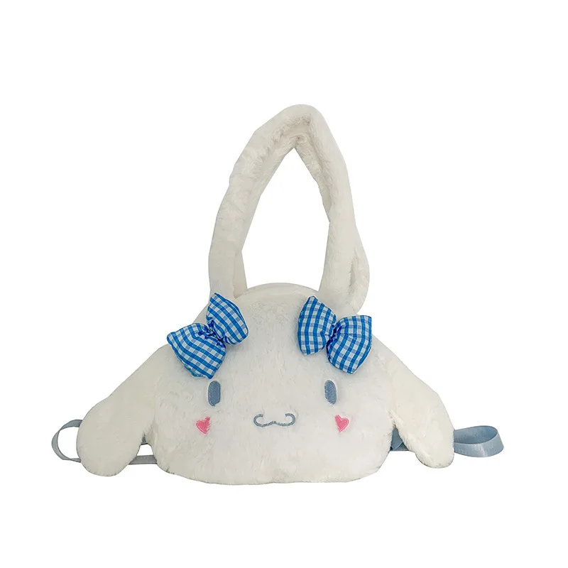 Sanrio Kawaii Messenger Bag Cinnamoroll Cute Plush Female Lolita Student Large-capacity Schoolbag Hand-held Shoulder Bag Gift