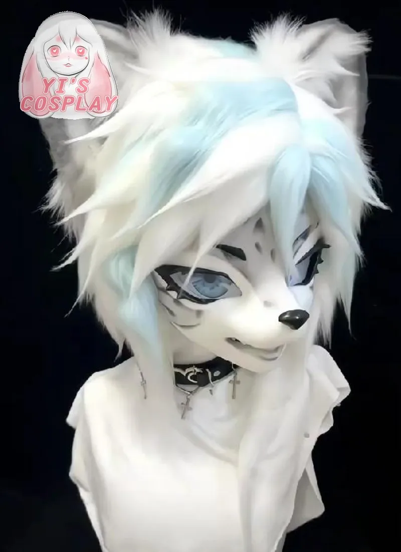 

Yis cosplay Custom Furry head Kigurumi Head Cosplay Kemono Fursuit Handmade Headsets Beast Customized Fursuit Kemono Head