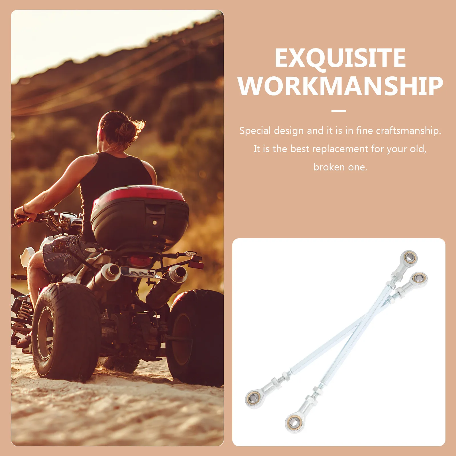 

2Pcs High Durability Steering Tie Rod End Stainless Steel for Atv Accessories Steering Stem Post Tie Rod for Dune