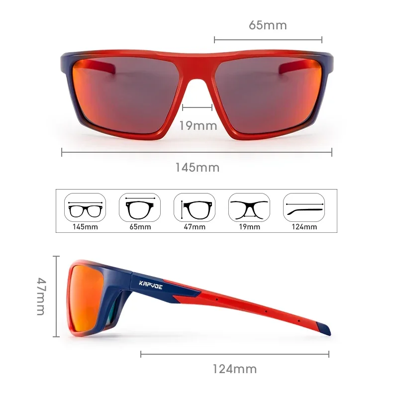 คาปโว่แว่นตากันแดดกีฬากลางแจ้งแว่นตากันแดดโพลาไรซ์แว่นตาขี่จักรยาน UV400 ผู้ชายแว่นตาแฟชั่นผู้หญิงขับรถแว่นตาปีนเขา