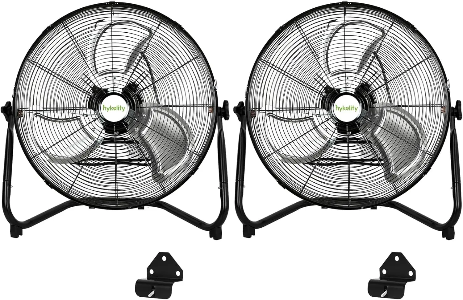 

20-Inch Industrial Floor Fan, High Velocity, 3-Speed Heavy Duty Metal Fan with Wall Mounting System, for Commercial Spaces, Warehouses, Garages, Workshops, 2-Pack