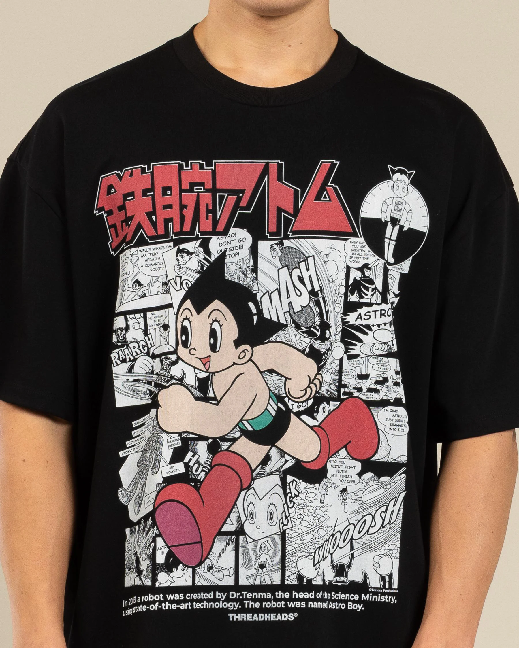 Adult, Child, Parent-child Couple, American Retro Style Iron Arm, Astro Boy Creative Comic, Pure Cotton Breathable Loose T-shirt