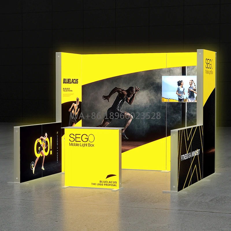 SEGO 10X8ft Aluminum Portable Easy Set up Trade Show Booth Lightweight Exhibition Booth Stands