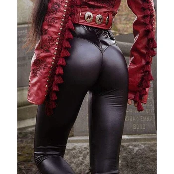 2026 Spring Autumn Women High Waist PU Leather Skinny Push Up Pants Sporty Female Faux Leather Leggings Streetwear Clothing traf 4 2026 Spring Autumn Women High Waist PU Leather Skinny Push Up Pants Sporty Female Faux Leather Leggings Streetwear Clothing traf 4