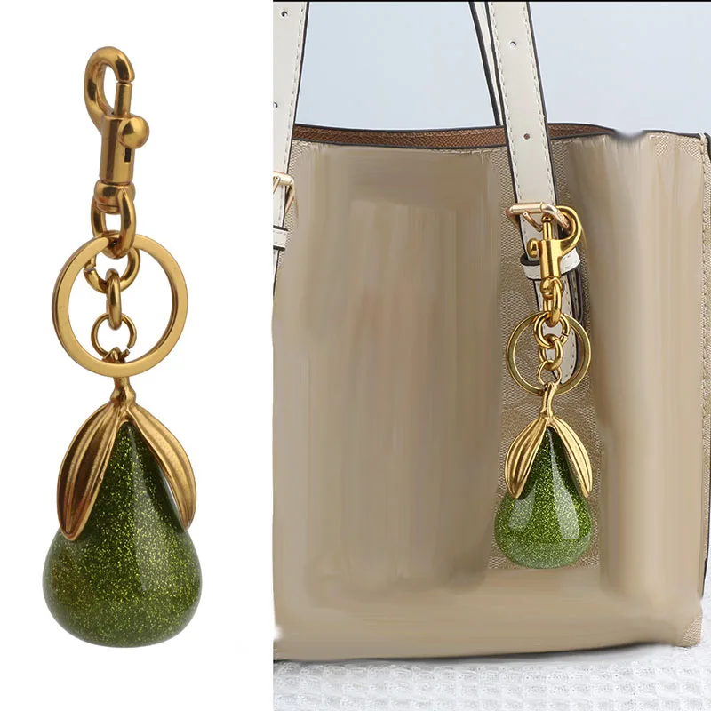حقيبة سحر لمدرب Goyard حقيبة يد حقيبة كتف رائعة كريستال أخضر الكمثرى قلادة المرأة المفاتيح الملحقات